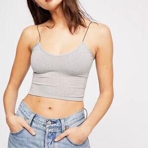 intimately free people seamless cropped cami top gray medium / large
